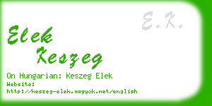 elek keszeg business card